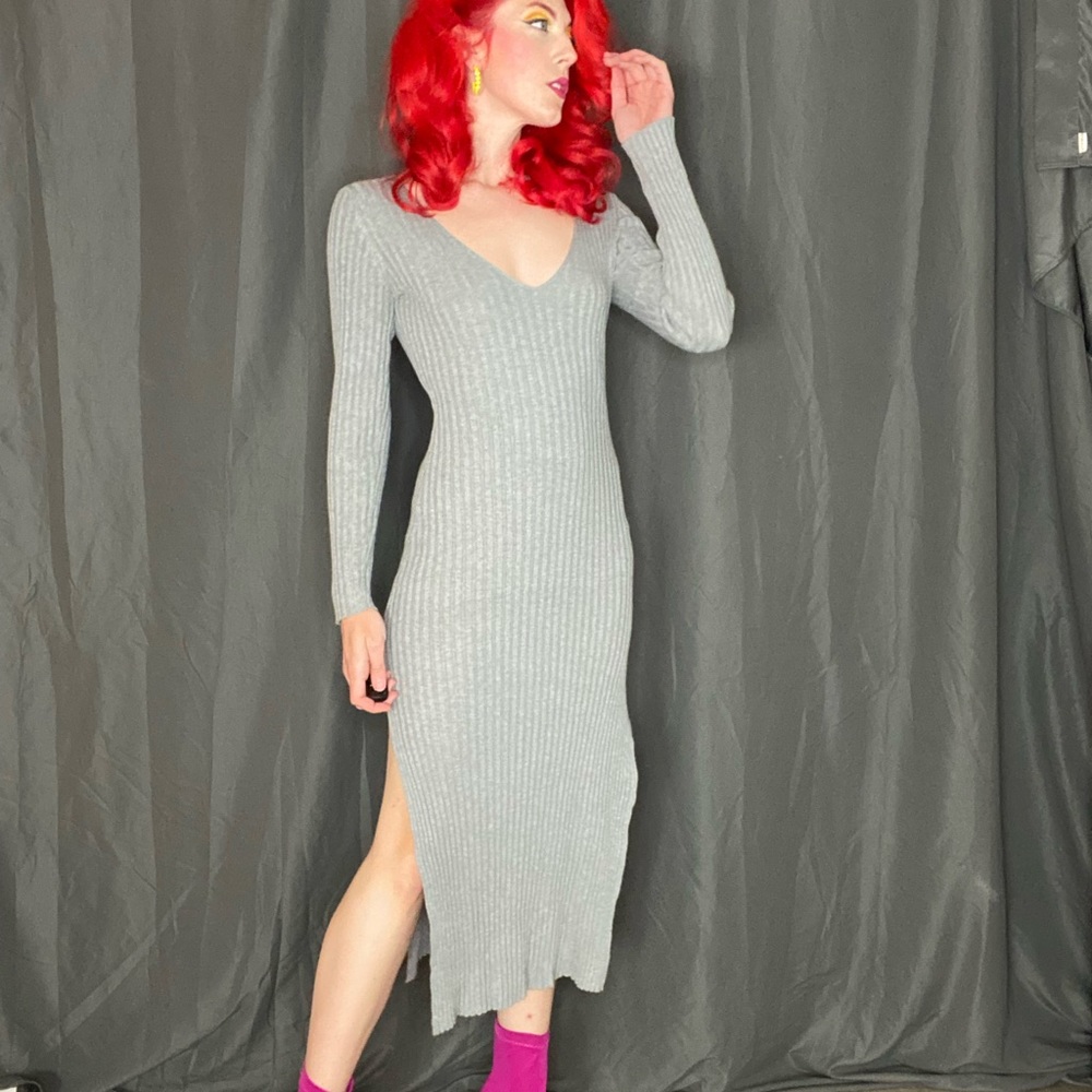 For Love and Lemons Knitz Ribbed Sweater Dress